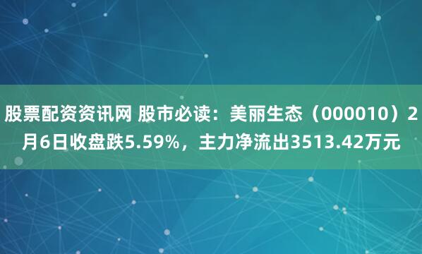 股票配资资讯网 股市必读：美丽生态（000010）2月6日收盘跌5.59%，主力净流出3513.42万元